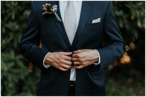 pnw backyard wedding groom getting ready