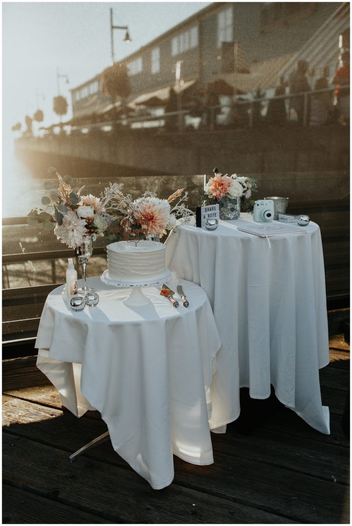 The Skansonia Micro Wedding Details wedding cake polaroid camera