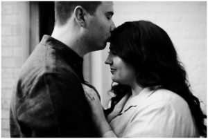 couple forehead kiss