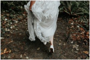 Bride running