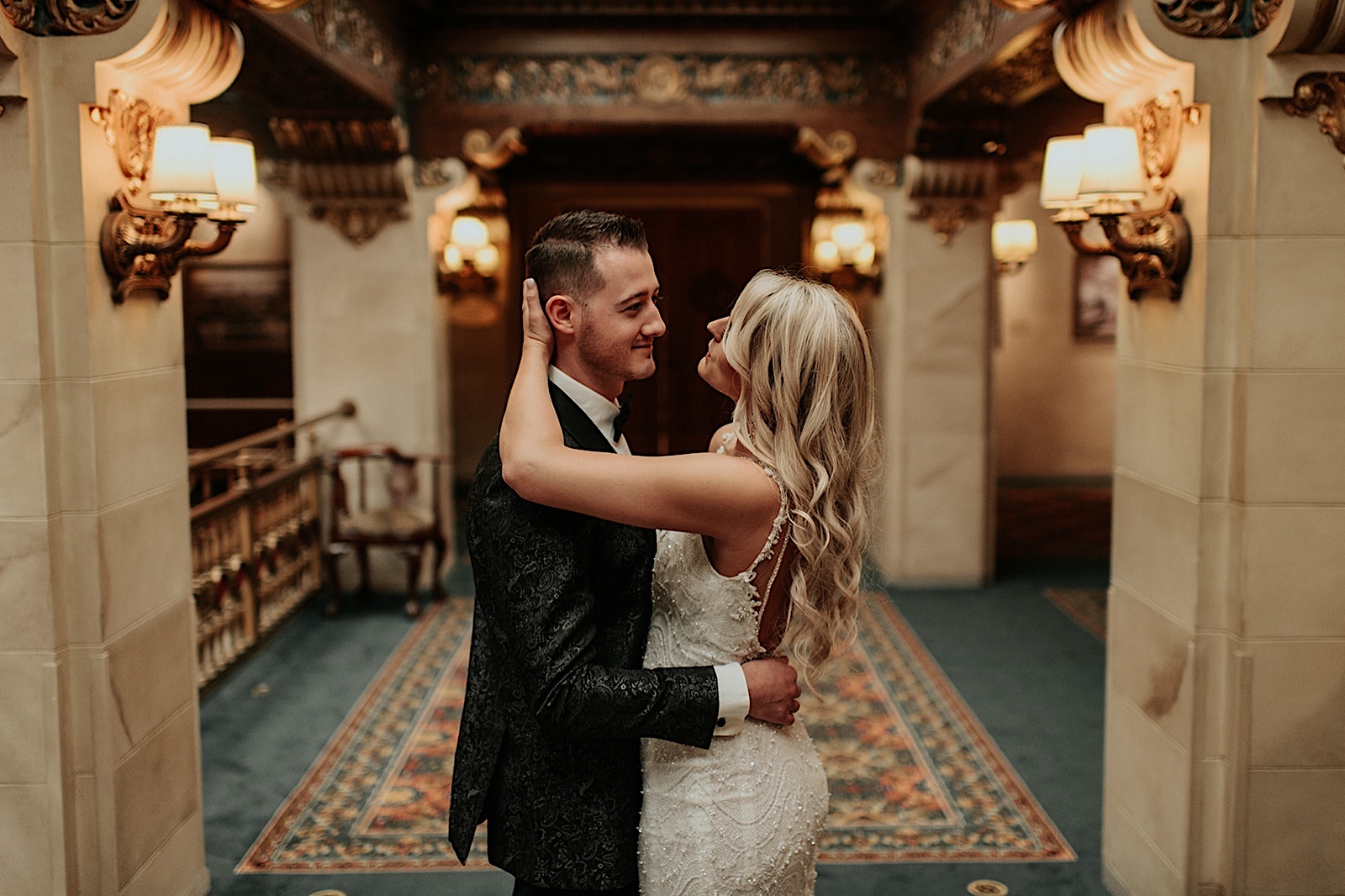 Summer Wedding at Beacon Hill in Spokane: bride and groom first look